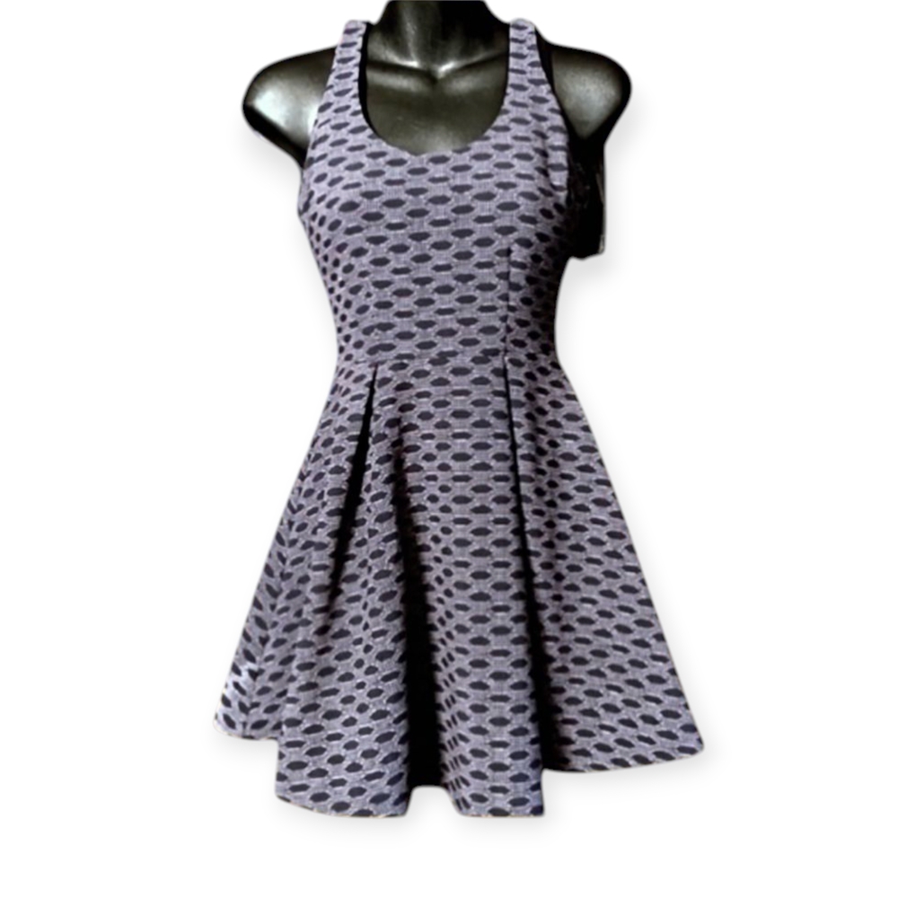 Blue Patterned Fit And Flate Mini Dress, Size 0, Real House Wives